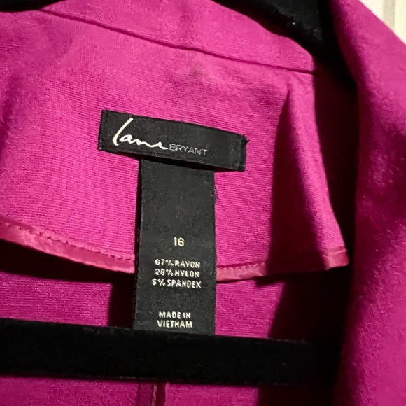 Lane Bryant Casual Career Jacket with zippers size 16 Fushia - Picture 3 of 14